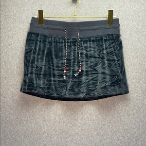 Natural Life Velour Velvet Beaded Boho Mini Skirt Skorts